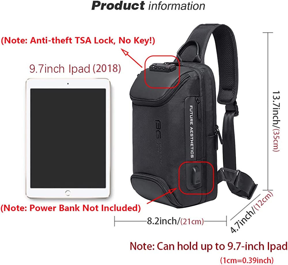 OZUKO Sling Backpack Sling Bag Crossbody Backpack Shoulder Casual Daypack Rucksack for Men - Image 2